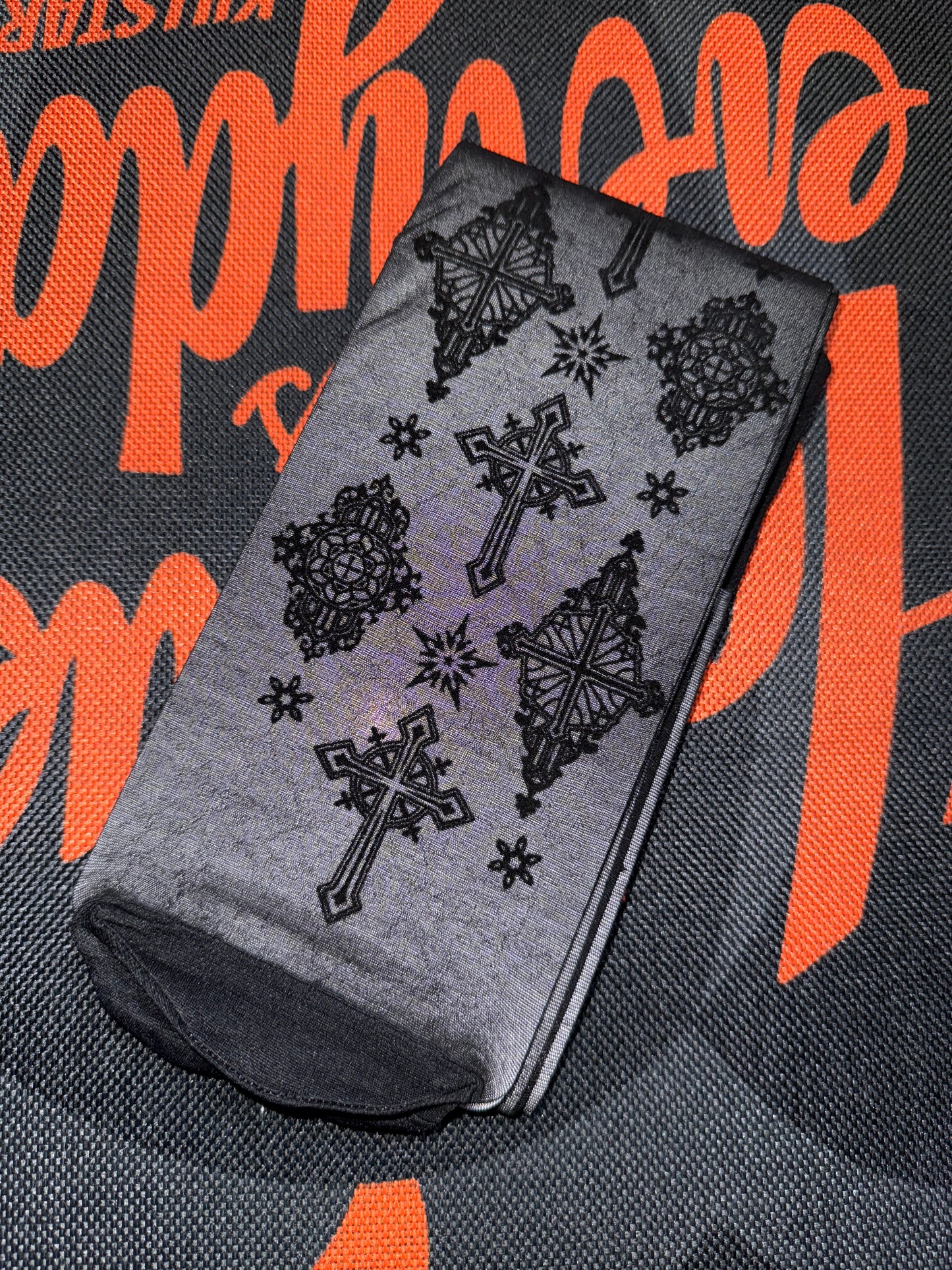 Worn to Order: 'Gothic Cross' Black 2 Day Wear Thigh Highs
