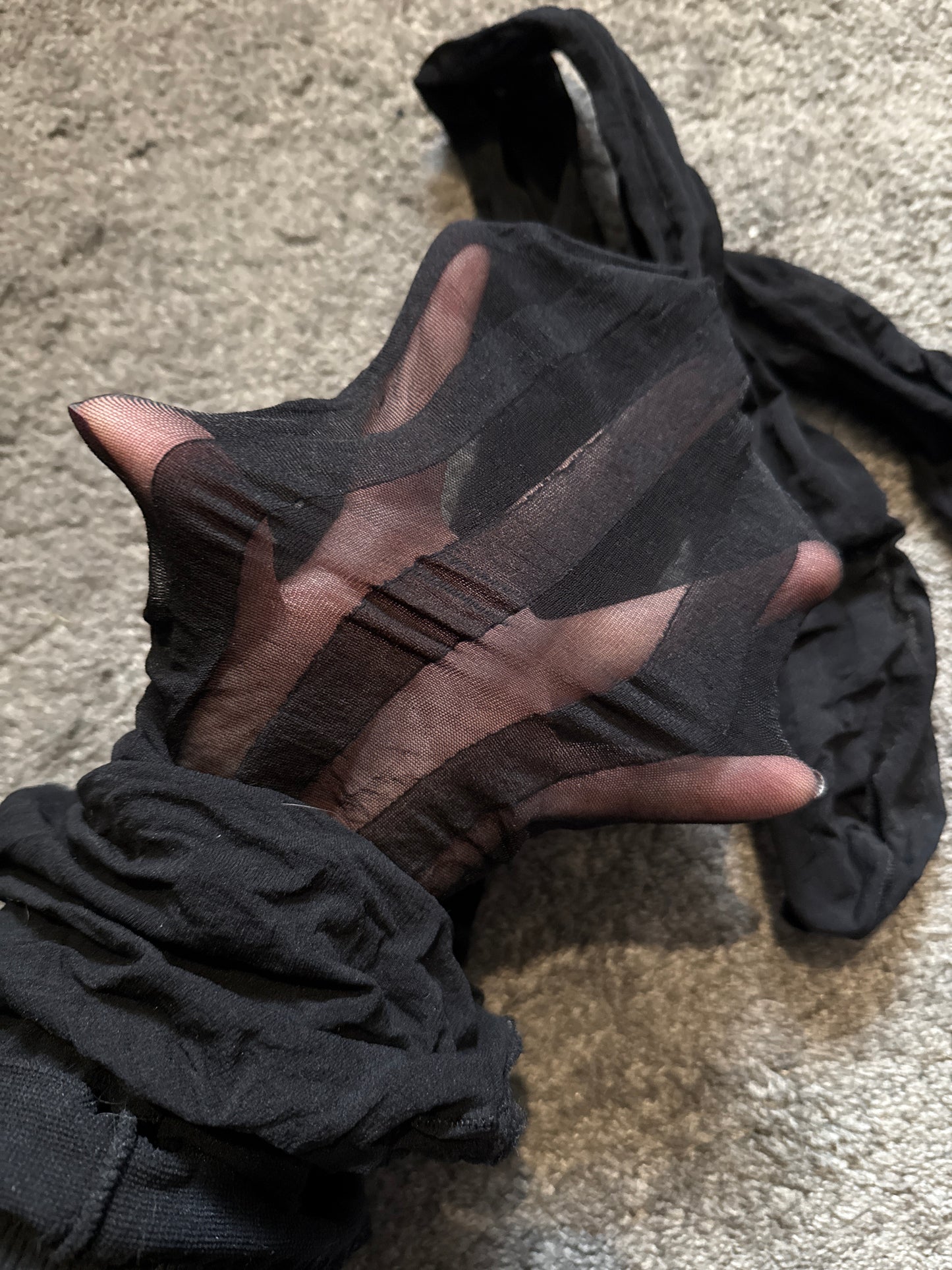 Ready to Ship: Black Stripe 1 Day Wear Pantyhose (Destroyed)