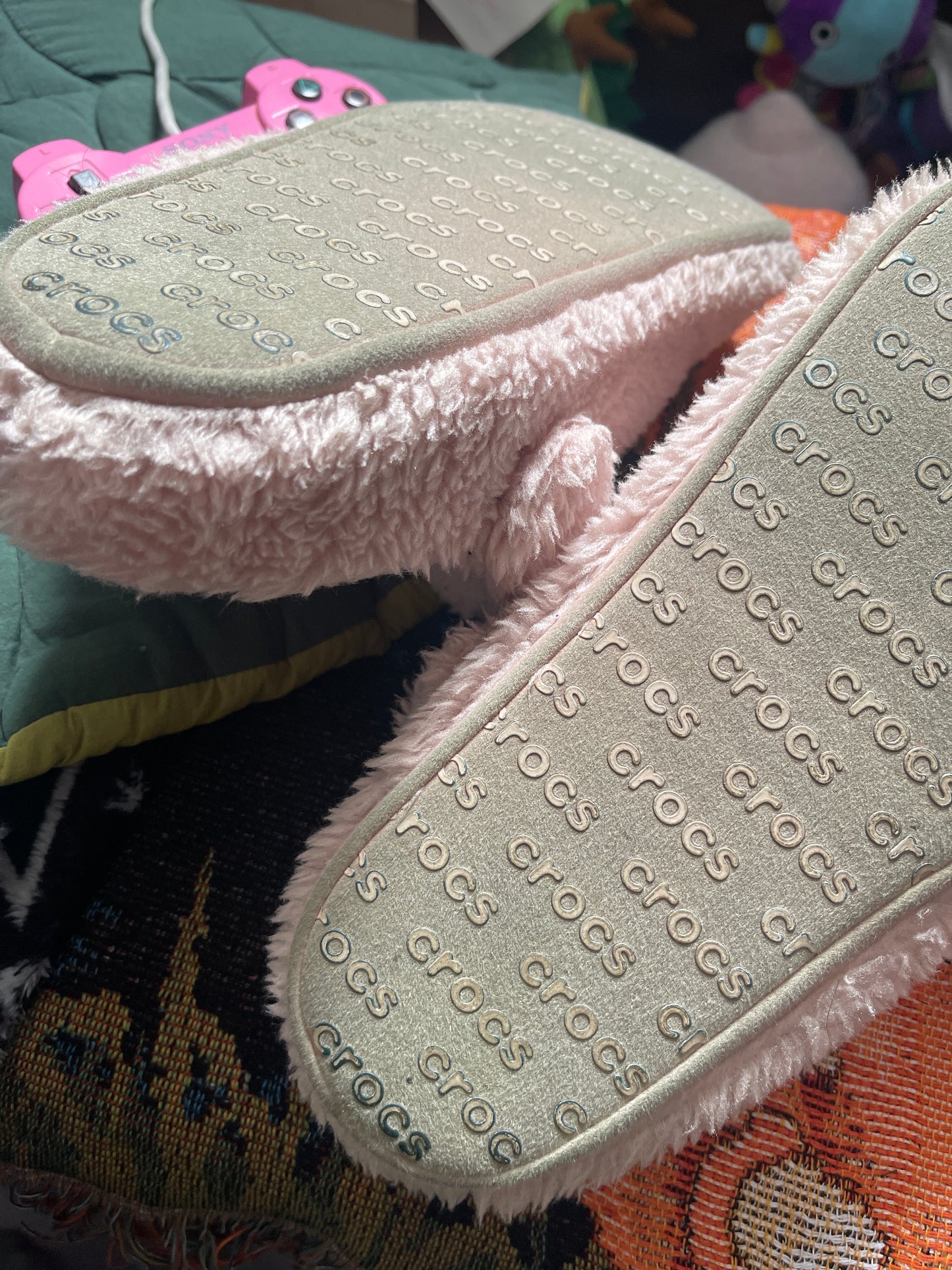 Well Worn Cr0cs Cozy Slippers in Pink