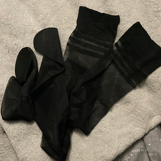 Worn to Order: 'Stripe Top' Black 1 Day Wear Thigh Highs