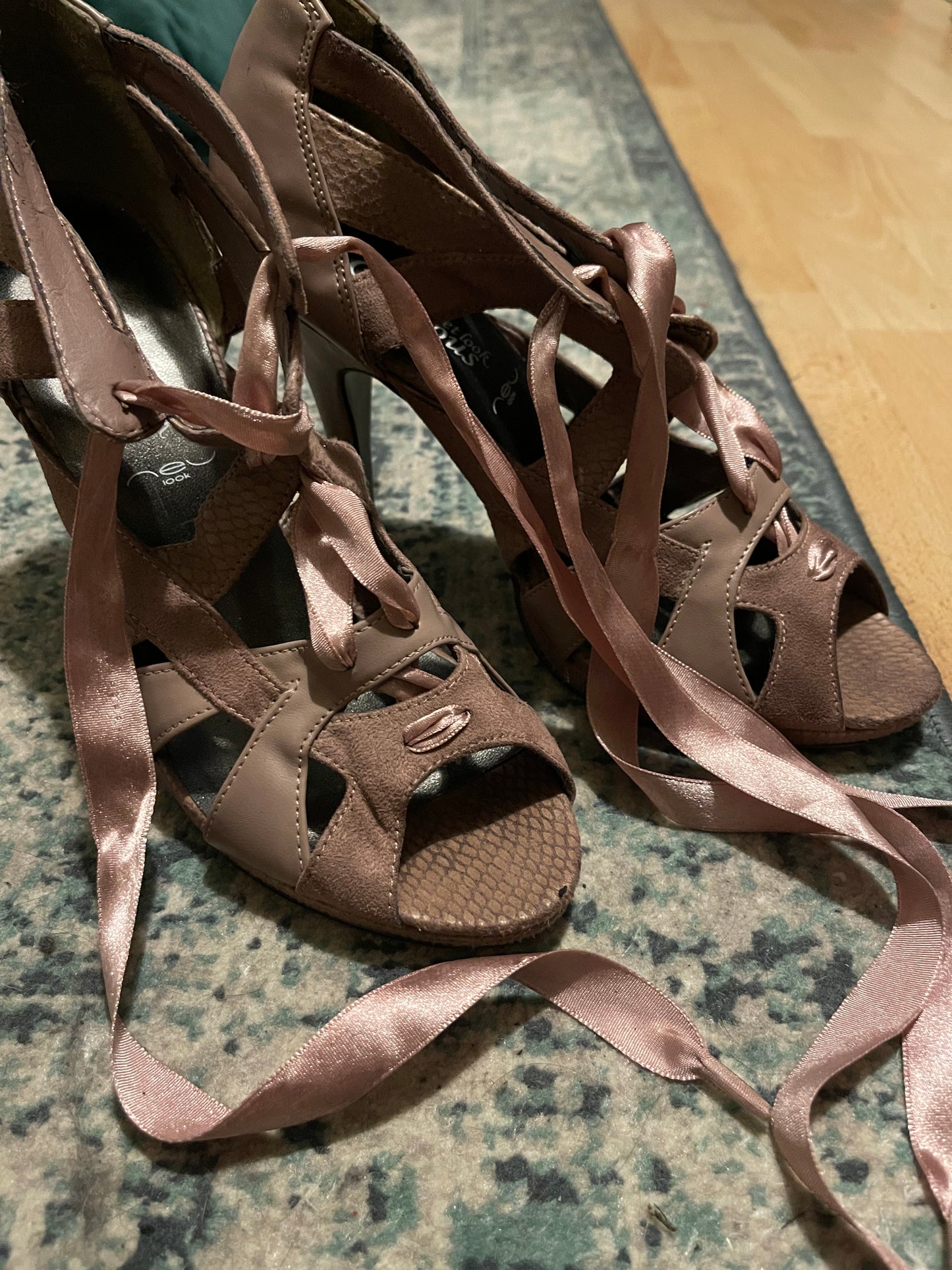 Well Worn Blush Lace Up Heels