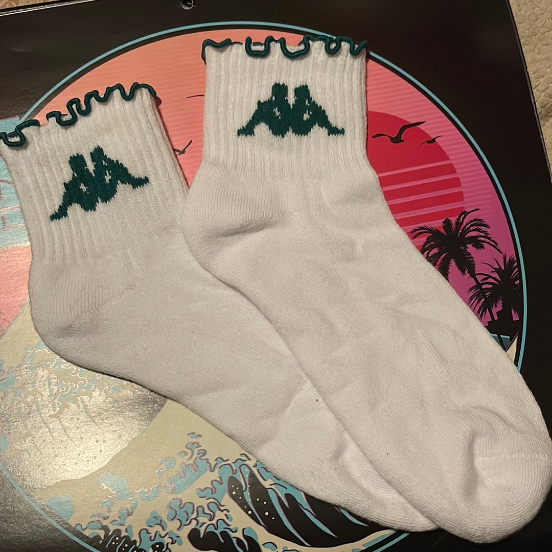 Worn to Order: 'Kappa Green Frill Ankle' 2 Day Wear Socks